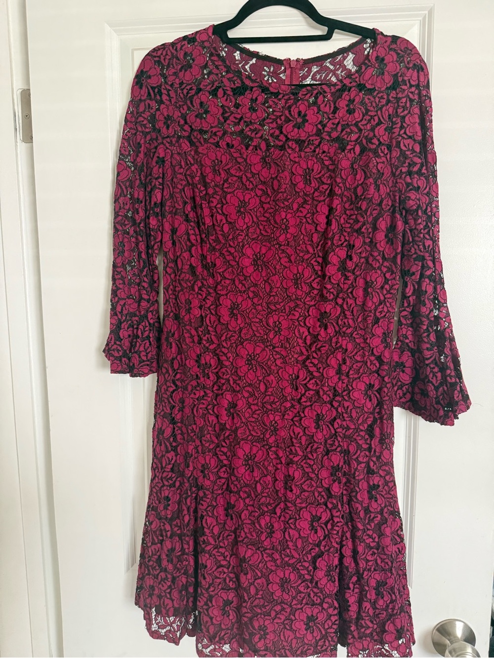 Women's Pink Lace Floral Dress